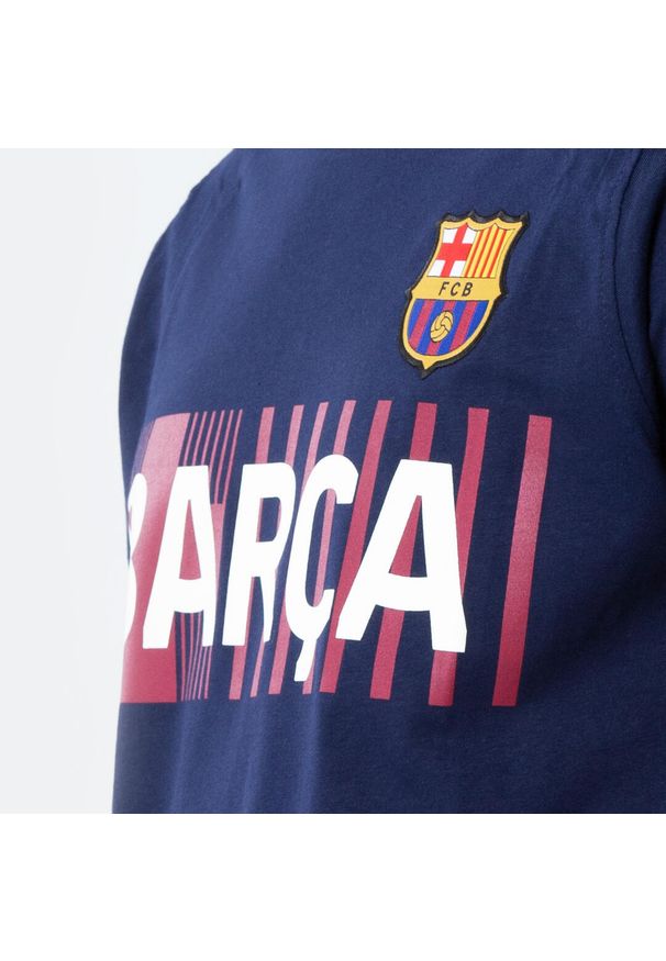FC Barcelona - koszulka dziecięca FC Barceona. Kolor: niebieski. Materiał: bawełna. Sport: piłka nożna