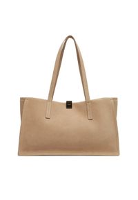 Calvin Klein Torebka K60K612982 Beżowy. Kolor: beżowy. Materiał: skórzane, zamszowe