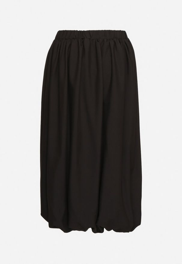 Born2be - Czarna Spódnica z Wiskozą w Stylu Bombki Dennielle. Okazja: na co dzień, na imprezę. Kolor: czarny. Materiał: wiskoza. Styl: casual, elegancki