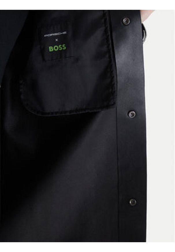 BOSS Kurtka skórzana PS Spirit70 50560422 Czarny Regular Fit. Kolor: czarny. Materiał: skóra