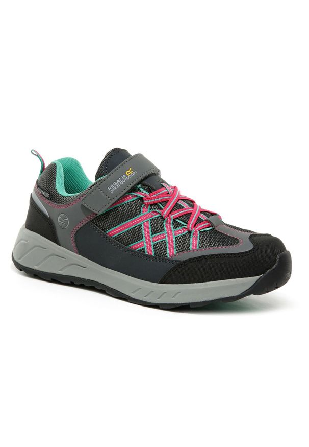 Regatta - Dziecięce buty trekkingowe Samaris V Low szaro-różowe. Kolor: różowy. Materiał: poliester. Sport: turystyka piesza