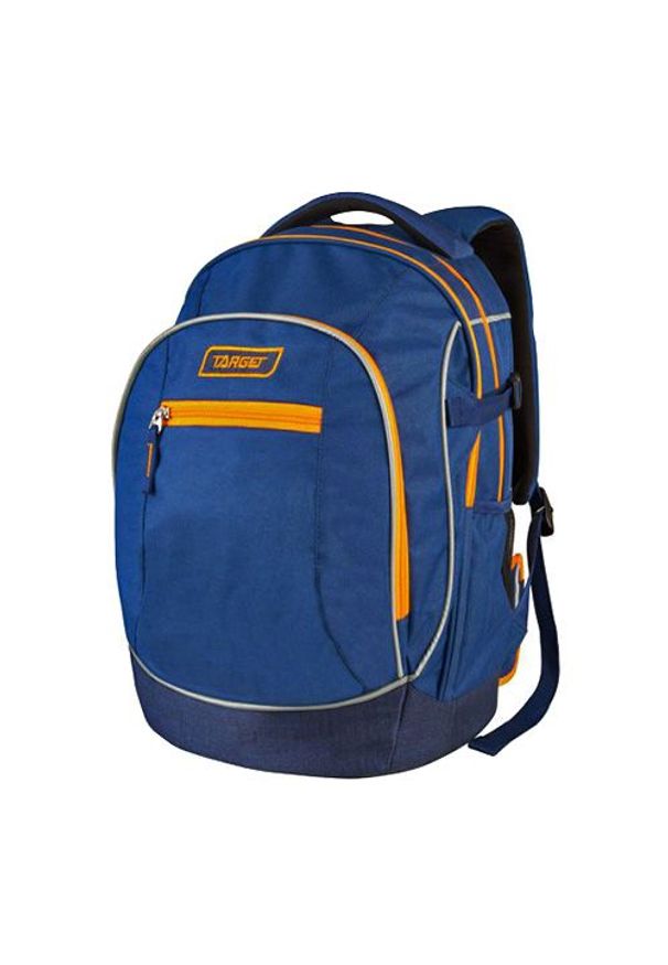 Target Plecak docelowy dla studentów, Pomarańczowo-niebieski. Kolor: pomarańczowy, wielokolorowy, niebieski. Styl: młodzieżowy