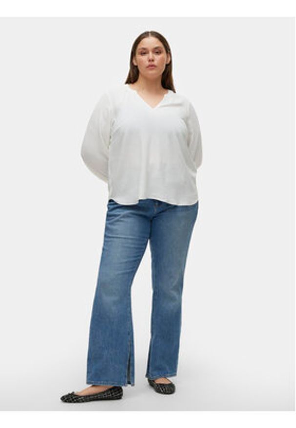 Vero Moda Curve Bluzka Alva 10301890 Biały Regular Fit. Kolor: biały. Materiał: syntetyk