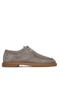 TOMMY HILFIGER - Tommy Hilfiger Półbuty Lightweight Suede Apron Toe FW0FW09262 Szary. Kolor: szary. Materiał: skóra, zamsz #1