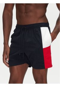 TOMMY HILFIGER - Tommy Hilfiger Szorty kąpielowe UM0UM03483 Granatowy Slim Fit. Kolor: niebieski. Materiał: syntetyk