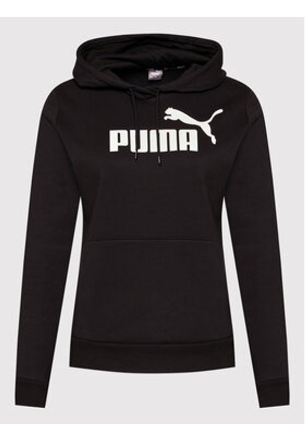 Puma Bluza Essentials Logo 586788 Czarny Regular Fit. Kolor: czarny. Materiał: bawełna