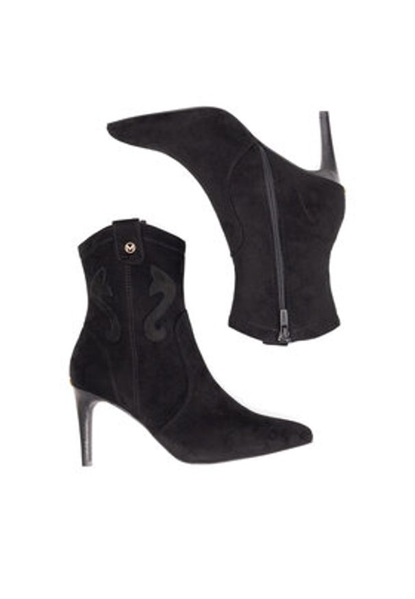 MEXX Kowbojki MI001714243W Czarny. Kolor: czarny. Materiał: skóra, zamsz