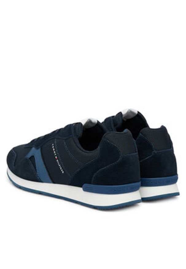 TOMMY HILFIGER - Tommy Hilfiger Sneakersy Runner Icon Mix FM0FM05679 Granatowy. Kolor: niebieski. Materiał: skóra, zamsz