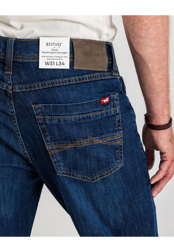 Męskie Spodnie Jeansowe Mustang Style Washington Straight Denim Blue 1017119 5000 882