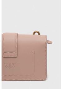 Pinko torebka skórzana kolor różowy. Kolor: beżowy. Materiał: skórzane #2