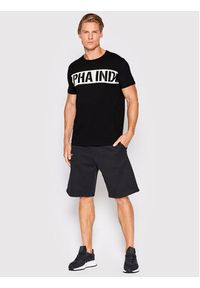 Alpha Industries T-Shirt Printed Stripe 118511 Czarny Regular Fit. Kolor: czarny. Materiał: bawełna #3