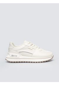 Big-Star - Sneakersy damskie ze skóry ekologicznej beżowe NN274A088 801. Okazja: na spacer, na co dzień. Nosek buta: okrągły. Kolor: beżowy. Materiał: skóra ekologiczna. Wzór: gładki. Sport: turystyka piesza #1