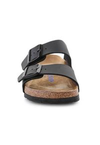 Klapki męskie Birkenstock Arizona. Zapięcie: bez zapięcia. Kolor: czarny. Materiał: syntetyk, materiał. Szerokość cholewki: normalna. Sport: turystyka piesza