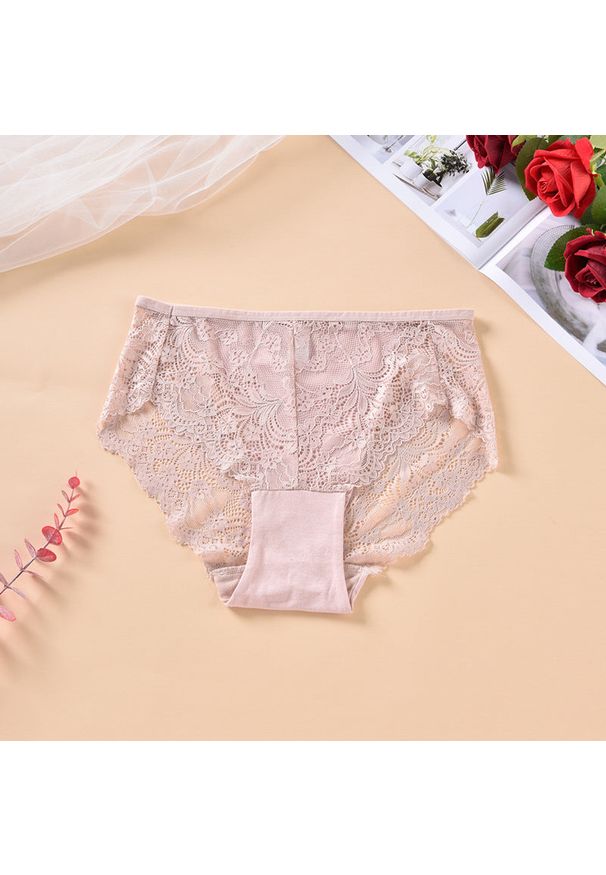 Intica - Figi koronkowe z delikatnym wykończeniem Zlatija. Kolor: różowy. Materiał: koronka. Wzór: koronka