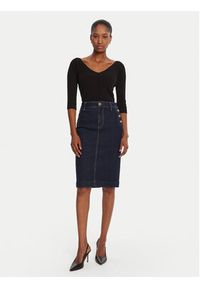 Liu Jo Spódnica jeansowa UF5092 D0264 Granatowy Regular Fit. Kolor: niebieski. Materiał: jeans, bawełna #4