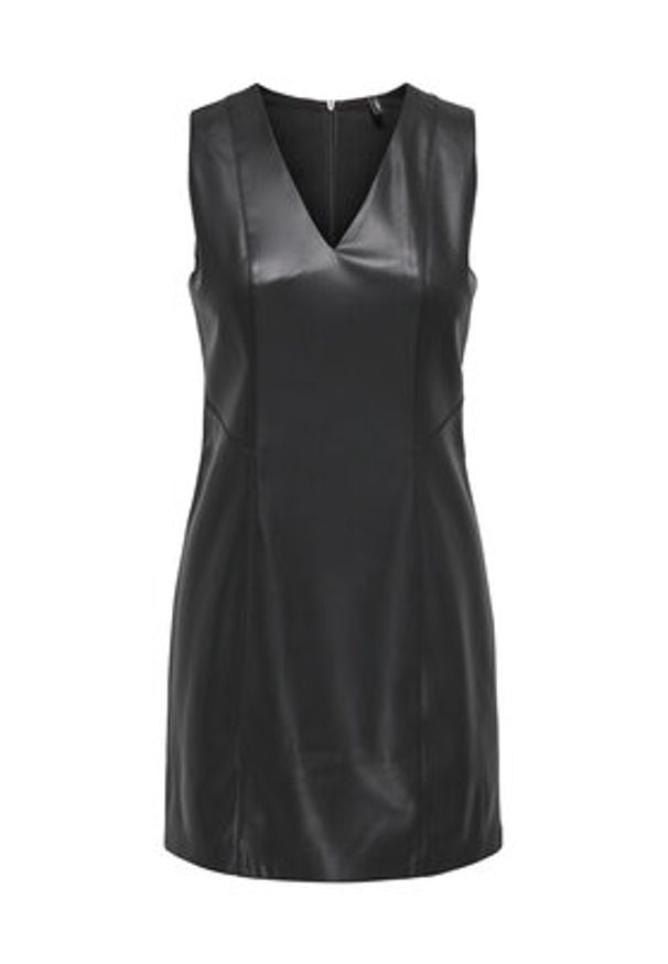 only - ONLY Sukienka z imitacji skóry Nelly 15360558 Czarny Slim Fit. Kolor: czarny. Materiał: skóra