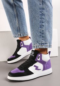 Renee - Fioletowo-Białe Sneakersy Aura. Nosek buta: okrągły. Zapięcie: sznurówki. Kolor: fioletowy. Obcas: na obcasie. Wysokość obcasa: niski #2