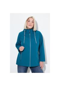 ULLA POPKEN - Damskie Kurtka softshell HYPRAR hydrofobowa kieszenie na zamek. Kolekcja: plus size. Kolor: wielokolorowy, niebieski, turkusowy. Materiał: poliester, materiał, elastan. Sport: turystyka piesza #1