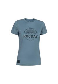 ROCDAY - Koszulka rowerowa MTB damska Rocday Monty Lady z krótkim rękawem. Kolor: szary, wielokolorowy, niebieski. Materiał: jersey. Długość rękawa: krótki rękaw. Długość: krótkie