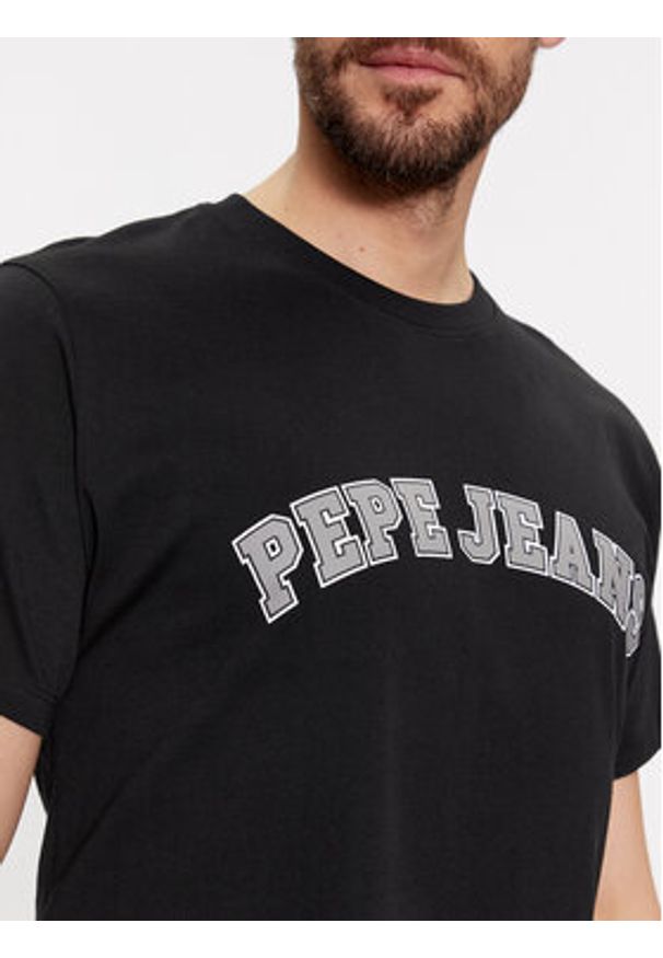 Pepe Jeans T-Shirt Clement PM509220 Czarny Regular Fit. Kolor: czarny. Materiał: bawełna