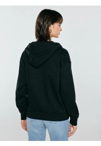 Big-Star - Bluza damska z kapturem rozpinana czarna Selina 906. Okazja: na co dzień. Typ kołnierza: kaptur. Kolor: czarny. Materiał: dzianina. Wzór: ze splotem. Styl: casual #6