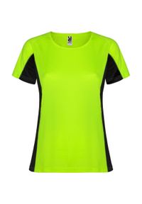 ROLY - T-shirt Damski Z Krótkim Rękawem Sportowy Shanghai. Kolor: czarny, wielokolorowy, zielony. Długość rękawa: krótki rękaw. Długość: krótkie. Sport: joga i pilates #1
