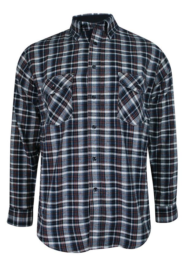 ForMax - Koszula Casualowa w Kratkę Granatowo-Pomarańczową, 100% Bawełna, Flanelowa, Slim, Długi Rękaw FORMAX. Okazja: na co dzień. Kolor: niebieski. Materiał: bawełna. Długość rękawa: długi rękaw. Długość: długie. Wzór: kratka. Styl: casual