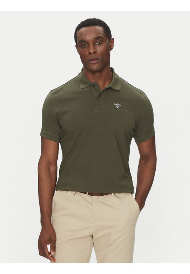 Barbour Polo Original Sports MML0358OL71 Zielony Tailored Fit. Typ kołnierza: polo. Kolor: zielony. Materiał: bawełna