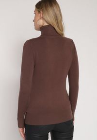 Born2be - Brązowy Golf Sweter z Wiskozą i Kaszmirem Zailaya. Okazja: na co dzień. Typ kołnierza: golf. Kolor: brązowy. Materiał: wiskoza, kaszmir. Styl: casual #5