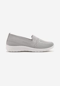 Born2be - Szare Wsuwane Tenisówki Mokasyny Venni. Okazja: na co dzień, na spacer. Zapięcie: bez zapięcia. Kolor: szary. Materiał: jeans. Wzór: aplikacja. Styl: elegancki, casual #4