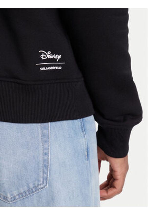 Karl Lagerfeld - KARL LAGERFELD Bluza 705099 553930 Czarny Regular Fit. Typ kołnierza: dekolt w karo. Kolor: czarny. Materiał: bawełna