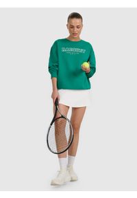 4f - 4F Bluza dresowa nierozpinana bez kaptura damska - zielona L. Okazja: na co dzień. Typ kołnierza: bez kaptura. Kolor: zielony. Materiał: dresówka. Styl: sportowy, casual
