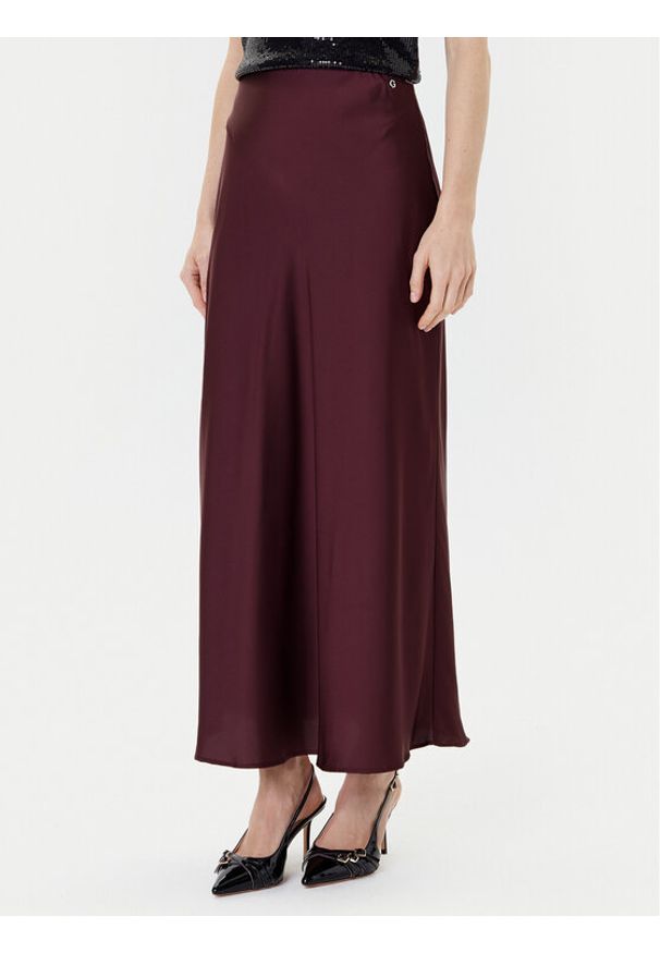 Guess Spódnica midi W5YD55 WF1T2 Bordowy Regular Fit. Kolor: czerwony. Materiał: syntetyk