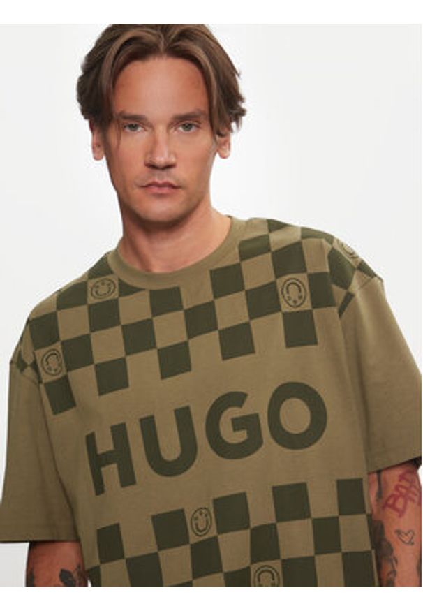 Hugo T-Shirt Narliparo 50517942 Zielony Loose Fit. Kolor: zielony. Materiał: bawełna