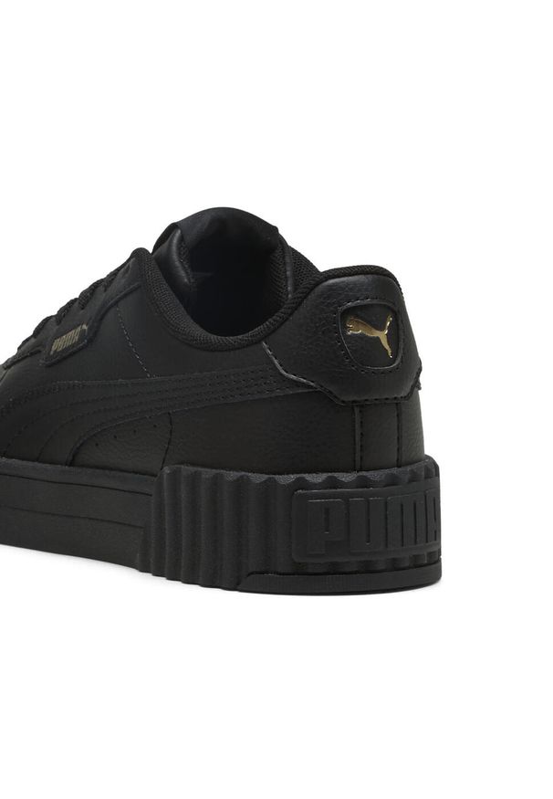 Puma - Damskie sneakersy Carina 3.0 PUMA Black Gold. Okazja: na plażę. Kolor: czarny, wielokolorowy, żółty. Sezon: lato. Sport: turystyka piesza, tenis