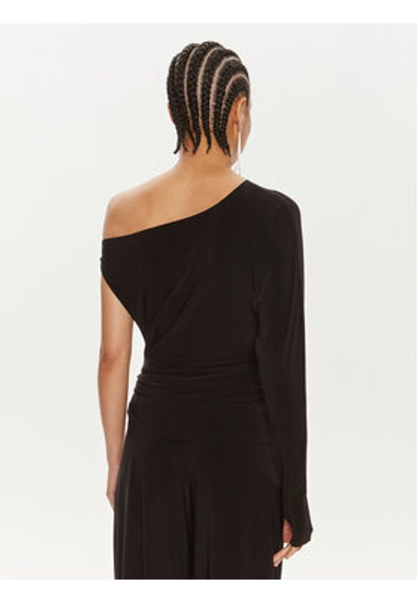 NORMA KAMALI Bluzka KK4236PLC85001 Czarny Slim Fit. Kolor: czarny. Materiał: syntetyk