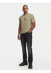 Hugo - HUGO T-Shirt Dabi 50563018 Beżowy ciemny Regular Fit. Kolor: beżowy. Materiał: syntetyk #4