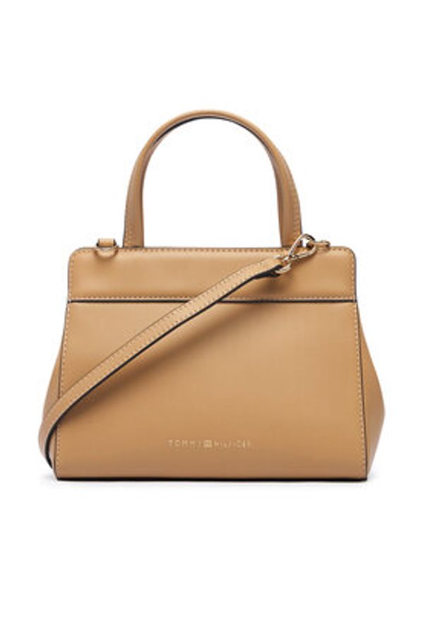 TOMMY HILFIGER - Tommy Hilfiger Torebka Th Modern Mini Satchel AW0AW18726 Brązowy jasny. Kolor: brązowy. Materiał: skórzane
