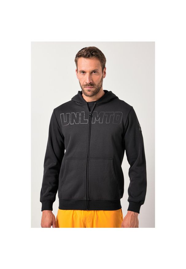 JAY-PI - Męska Kurtka treningowa fitness dzianina dresowa kaptur do rozm. 7XL. Kolekcja: plus size. Kolor: czarny. Materiał: materiał, poliester, bawełna. Sport: fitness