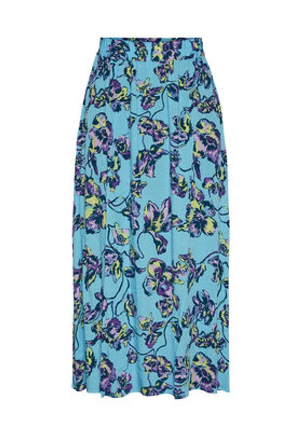 YAS Spódnica maxi 26026340 Niebieski Regular Fit. Kolor: niebieski. Materiał: wiskoza