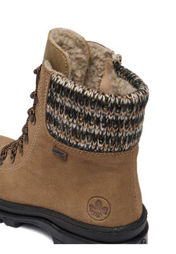 Rieker Trzewiki CEO-X8233-64 Beżowy. Kolor: beżowy. Materiał: skóra, zamsz