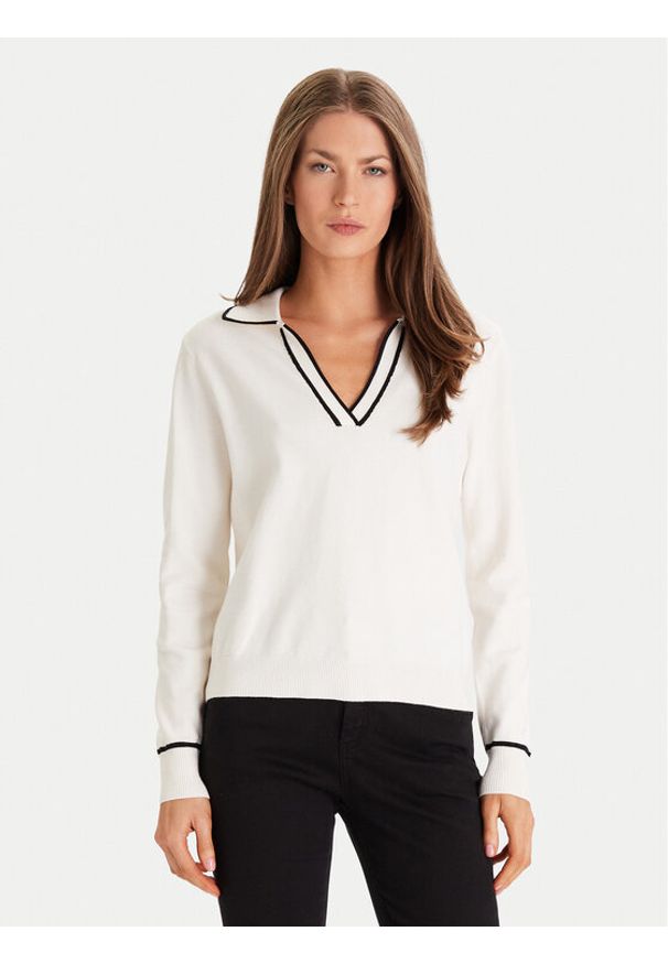 Morgan Sweter 252-MCOLO Écru Regular Fit. Materiał: wiskoza, syntetyk