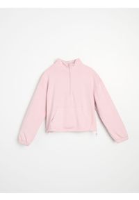 Sinsay - Miękka bluza z domieszką wiskozy - różowy. Kolor: różowy. Materiał: wiskoza
