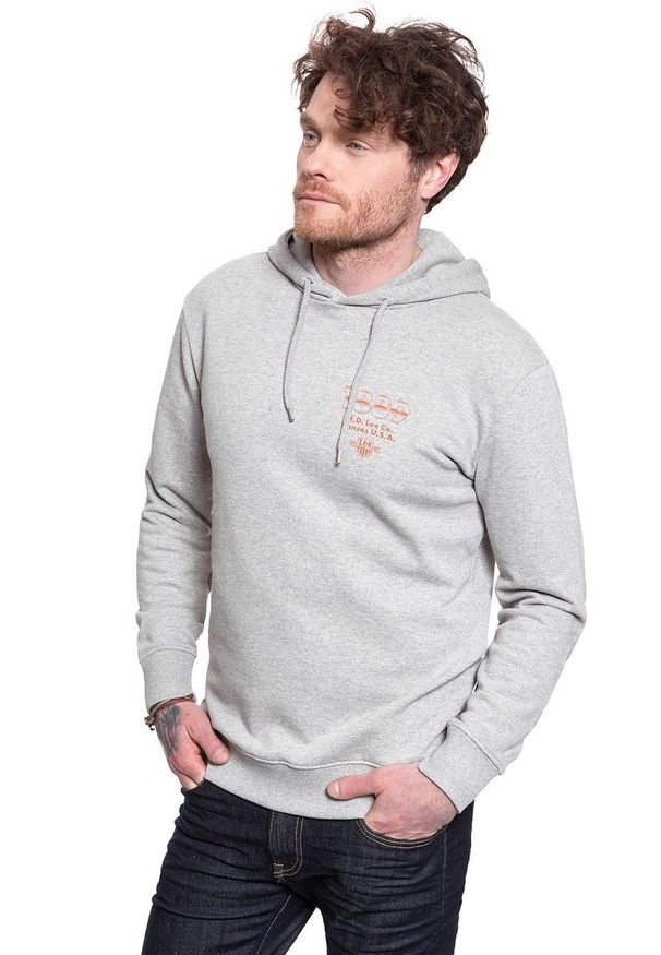 Lee - LEE SEASONAL LOGO HOODIE GREY MELE L80ZSP37. Kolor: szary