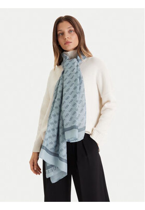 Guess Szal AW5341 POL03 Niebieski. Kolor: niebieski. Materiał: poliester