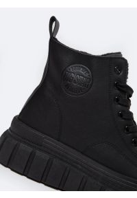Big-Star - Trampki damskie wysokie czarne MM274625 906. Zapięcie: sznurówki. Kolor: czarny. Materiał: skóra ekologiczna. Szerokość cholewki: normalna. Obcas: na platformie. Styl: elegancki, klasyczny #4