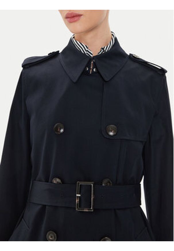 TOMMY HILFIGER - Tommy Hilfiger Trencz WW0WW42133 Granatowy Slim Fit. Kolor: niebieski. Materiał: bawełna