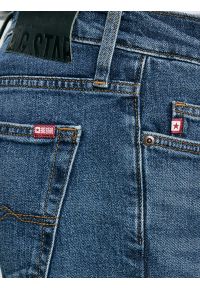 Big-Star - Jeansy męskie dopasowane granatowe Terry Slim 551. Okazja: na co dzień. Stan: obniżony. Kolor: niebieski. Wzór: jednolity. Styl: casual #4