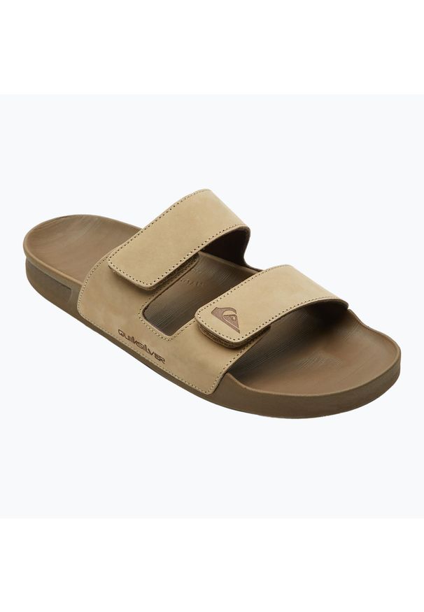 Klapki męskie Quiksilver Rivi Leather Double Adjust. Kolor: brązowy