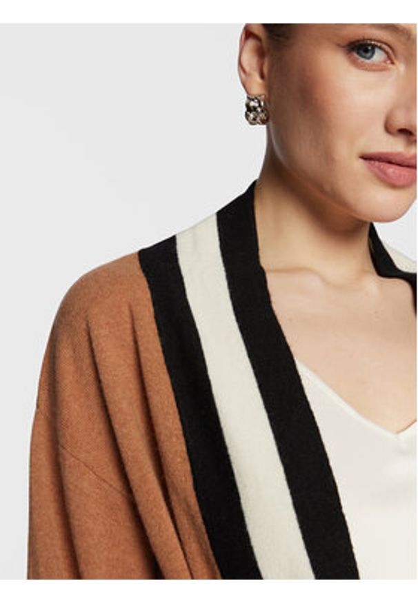 Marella Kardigan Medicea 33460128 Brązowy Regular Fit. Kolor: brązowy. Materiał: wełna
